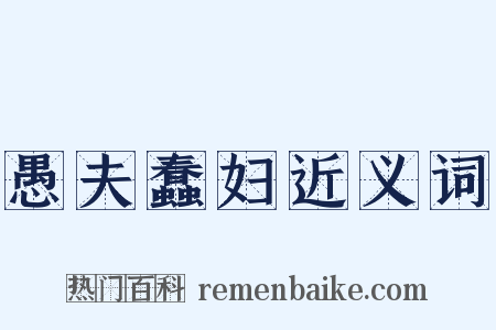 愚夫蠢妇近义词是什么意思的图片